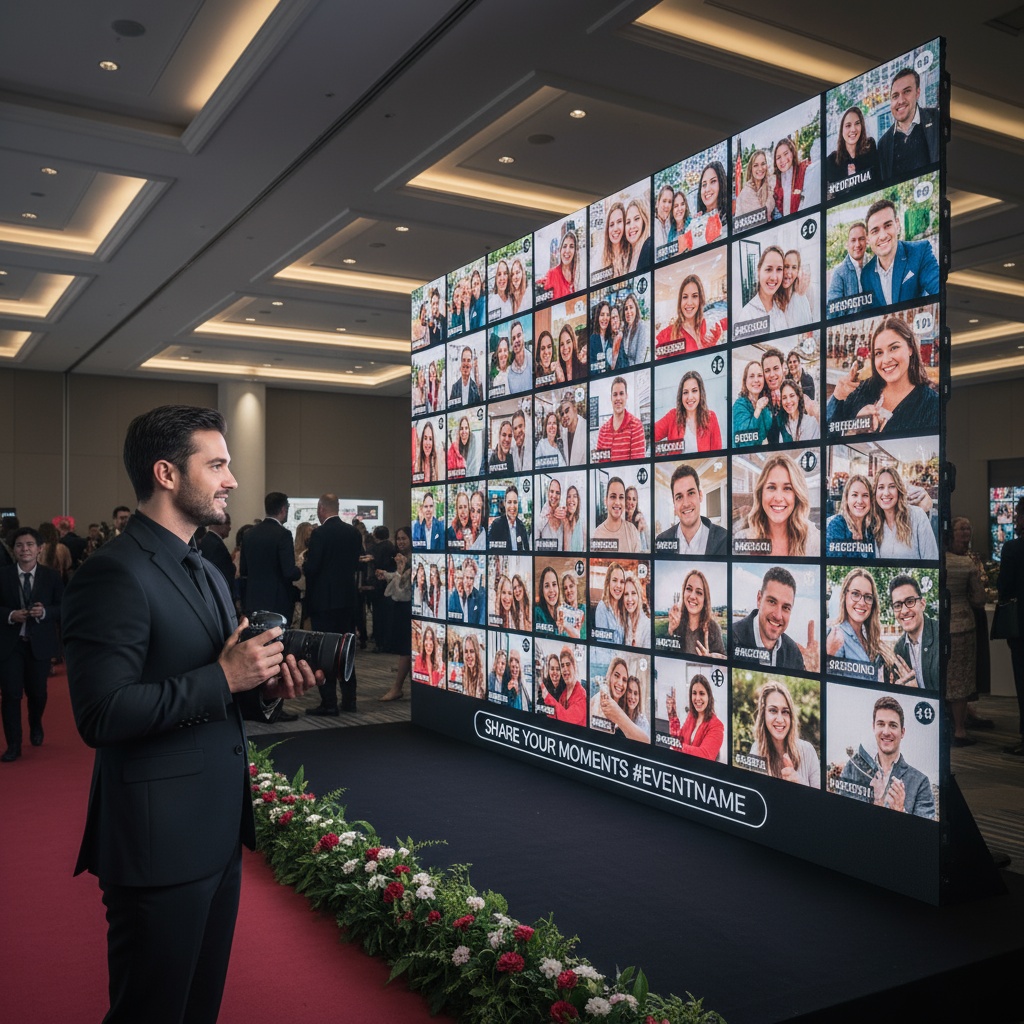 이벤트 디스플레이 화면에 표시된 사진작가의 사진