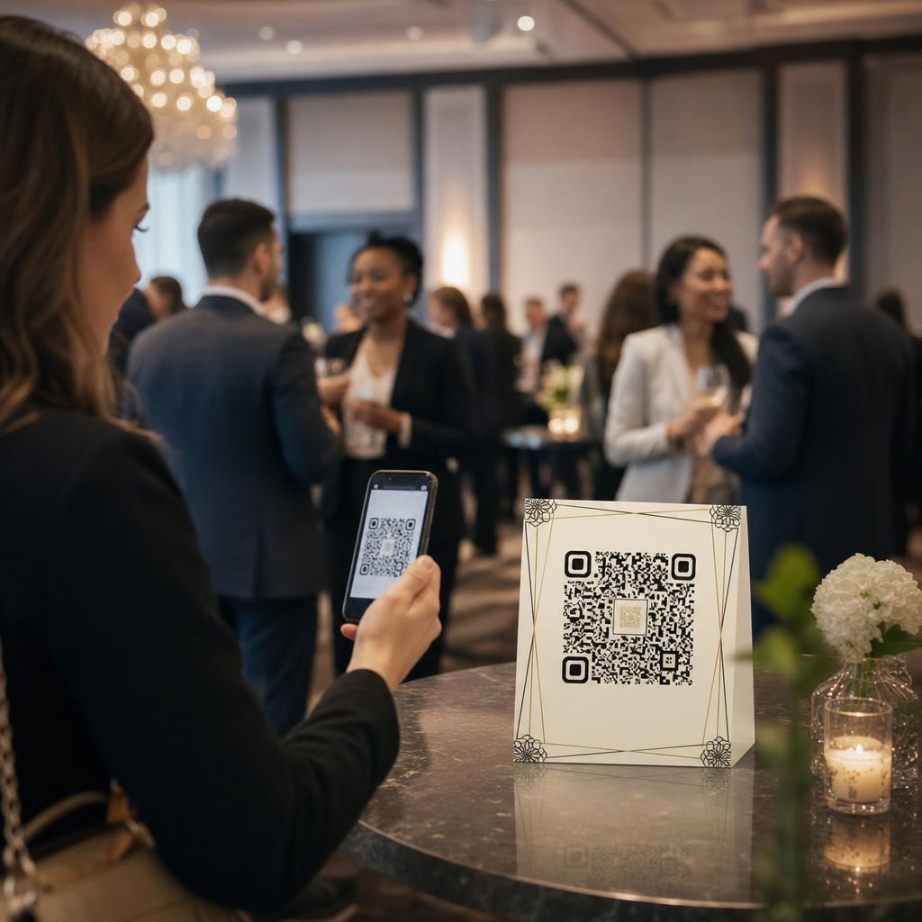 Företagsevenemang fotodelning med QR-kod