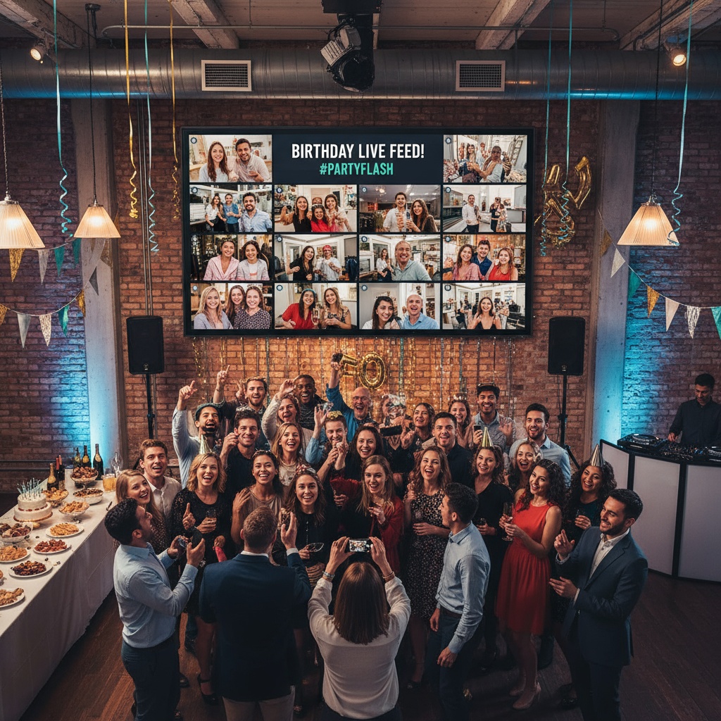 Birthday party live photo feed