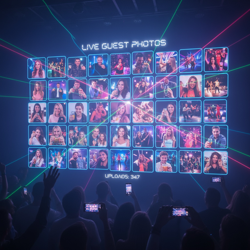 Creating party photo wall event